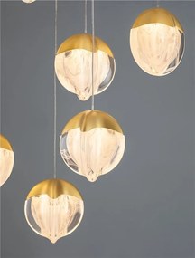 Lustra cu 18 pendule LED ALICIA auriu