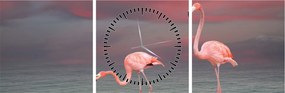 Tablou - Flamingo (cu ceas) (90x30 cm)