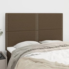 vidaXL Tăblii de pat, 4 buc, maro închis, 72x5x78/88 cm, textil