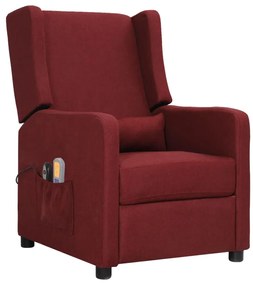 3098736 vidaXL Fotoliu de masaj electric rabatabil, roșu vin, textil