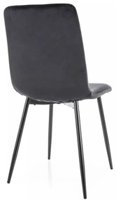 Scaun de bucătărie Freville Velvet, negru