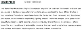 Lampadar/Lampa de podea Canterbury