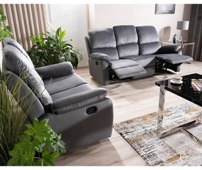 Canapea extensibilă Bud Velvet, cu trei locuri, gri