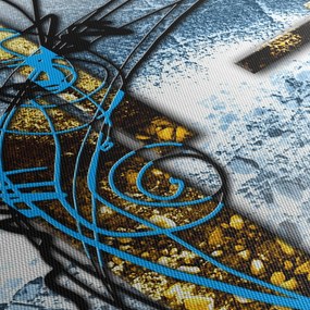 Tablou abstract (cu ceas) (90x30 cm)
