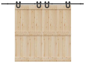 vidaXL Set feronerie pentru uși glisante, negru, 400 cm, oțel