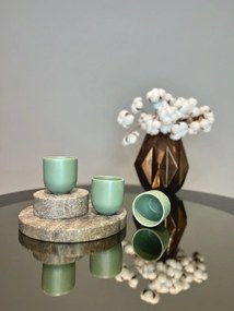 Pahar Cafea Novum (Verde Menta Pudrat-Mat, 150ml) Gresie Glazurata Manual