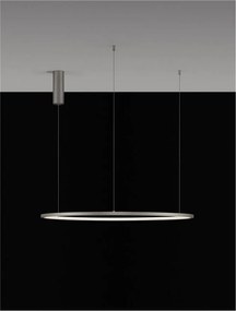 Lustra LED suspendata design modern circular TARQUIN D-80cm argintie
