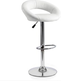 Scaun de bar din piele ecologică cu bază metalică ABS 151 alb