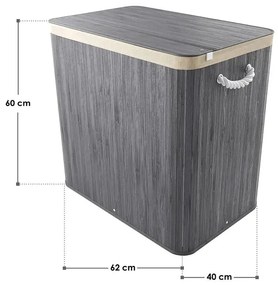 Juskys Coș de bambus Curly 150 L - gri