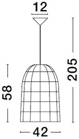 Lustra / Pendul modern design natural GRIFFIN D-42cm
