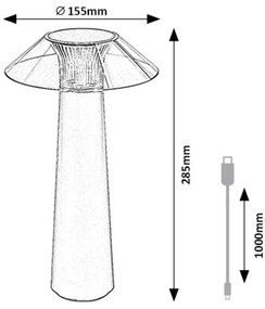 Lampă LED dimabilă de masă Rabalux 77062 ASSEN LED/5W/5V IP44 negru