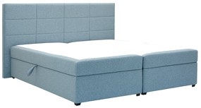 Pat matrimonial Boxspring 180 cm Revenant (albastru) (cu somieră și saltea) (cu sp. depozitare). 1098562