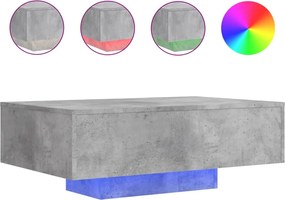 vidaXL Măsuță de cafea cu lumini LED, gri beton, 85x55x31 cm