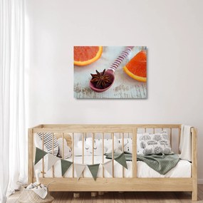 Tablou pe sticlă cu scorțișoară pe linguriță (70x50 cm)