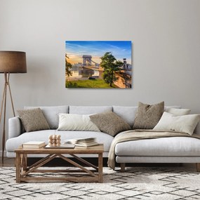 Tablou pe sticlă - Pod peste râu, Budapesta, Ungaria (70x50 cm)