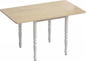 HOMCOM Masă Pliabilă pentru 2-6 Persoane, Extensibilă, Efect de Lemn, Finisaj Natural | Aosom Romania