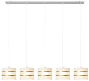 Lustră pe cablu HELEN 5xE27/15W/230V albă/aurie