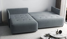 Colțar extensibil dumonde cu ladă de depozitare si sezut confortabil din spuma high-density, Malta Zoom Grey 235x185 cm