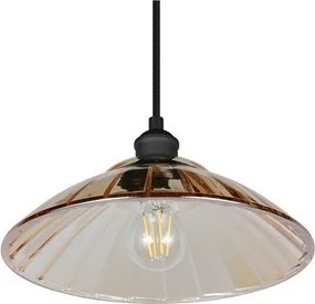 Lustră neagră/chihlimbar din metal cu abajur din sticlă ø 29,5 cm Eluna – Reality