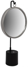 Oglinda rotunda argintiu/negru elegance 13x30x65 cm
