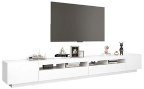 Comoda TV cu lumini LED, alb, 300x35x40cm 1, Alb