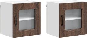 vidaXL Dulap de bucătărie Kalmar 2 pcs Stejar închis 40 x 31 x 40 cm