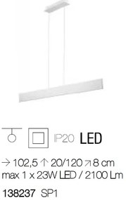 Lustra suspendata design modern LED DESK SP1 BIANCO 138237