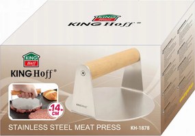Resigilat: Burger Press Kinghoff KH 1878, Oțel inoxidabil, Ușor de spălat, Diametru 11,4 cm, Inox