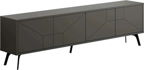 Comoda TV DUNE, gri antracit/negru, PAL melaminat, 180x30x50 cm