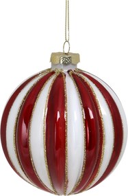 Glob vintage din sticlă pictat manual, D10 cm, „Antique Cherry”