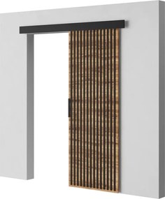 Ușă glisantă Perion – 76x1.6x205 cm – Stejar Wotan / Negru