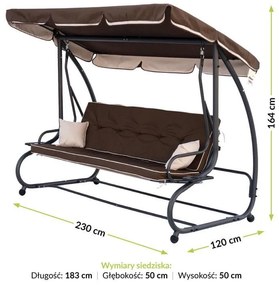 Balansoar de terasa Megi maro L230 cm