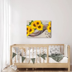 Tablou - Flori strălucitoare de floare soarelui (70x50 cm)