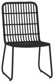 Set de mobilier pentru gradina, 3 piese, negru Negru, Lungime masa 80 cm, 3