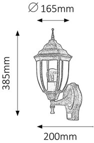 Rabalux 8458 - exterior Corp de iluminat cu senzor NIZZA 1xE27/60W/230V