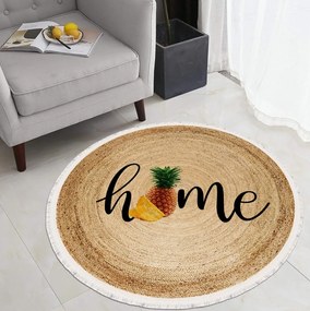 Covor rotund antiderapant, 100x100 cm, COR013