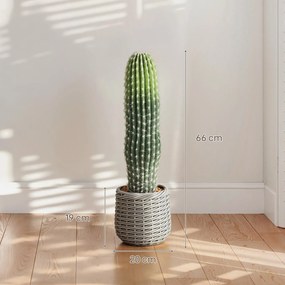 HOMCOM Cactus artificial 66 cm, plantă artificială decorativă cu ghiveci pentru decor interior, verde | Aosom Romania