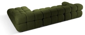 Colțar modular verde cu tapițerie din țesătură bouclé (cu colț pe partea dreaptă) Bellis – Micadoni Home