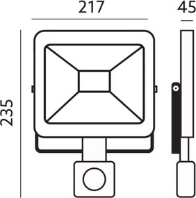 Proiector LED de exterior cu senzor LED/50W/230V 6500K IP44
