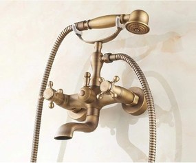 Baterie Duș cu Pară și Furtun Bronz Antichizat – Design sofisticat și confort maxim pentru o experiență de duș premium.