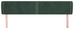 Tablie de pat cu aripioare verde inchis 183x23x78 88 cm catifea 1, Verde inchis, 183 x 23 x 78 88 cm