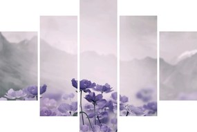 Tablou - Flori mov în munți (150x105 cm)