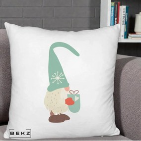 Perna Decorativa Gnom Nordic cu Cana Calda Menta, 40x40 cm, Alb Pufos, Husa Detasabila, Perna Inclusa, BEKZ®