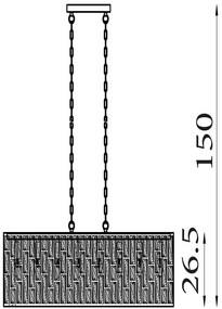 Lustra metal alama antic, sticla sampanie Bijou 8Lt