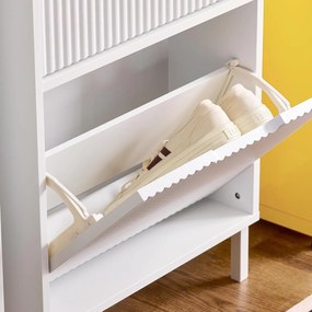 PANA26 - Pantofar Hol cu 3 compartimente, 50 cm, comoda, dulap depozitare pantofi foarte ingust - Alb sau Negru