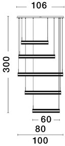 Lustra LED dimabila, design modern Agos auriu 106cm