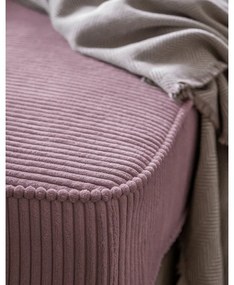 Șezlong roz prăfuit cu tapițerie din catifea reiată (cu colț pe partea dreaptă) Chic Charlotte – Miuform