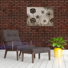 Tablou - Flori desenate (70x50 cm)