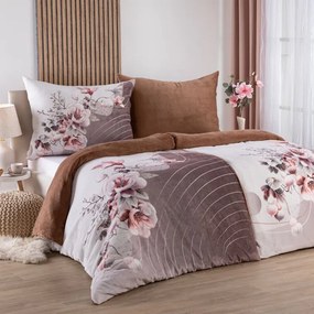decoDoma Lenjerie de pat din micropluș ELEGANȚĂ DE MAGNOLIE
