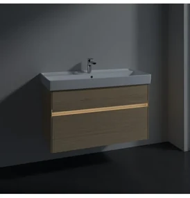 Dulap baza suspendat, Villeroy&amp;Boch Collaro, 95.4x54.6x44.4cm, iluminare ambientala, C011L0